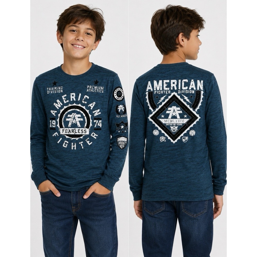 American Fighter Youth Small Long Sleeve Alexander Shirt Color= Sacramento NWT